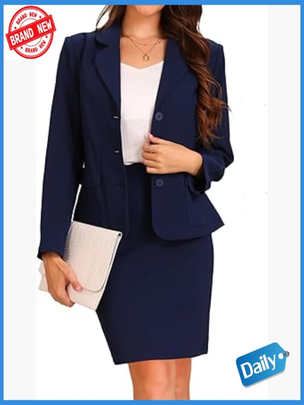 2 Piece Skirt Set Suit Blazer and Pencil Skirt Office Work Interview Outfit